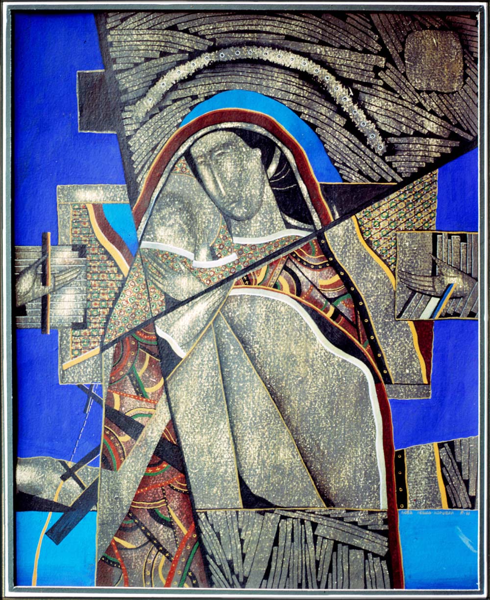 «Материнство». 1992. Картон, авторська техніка